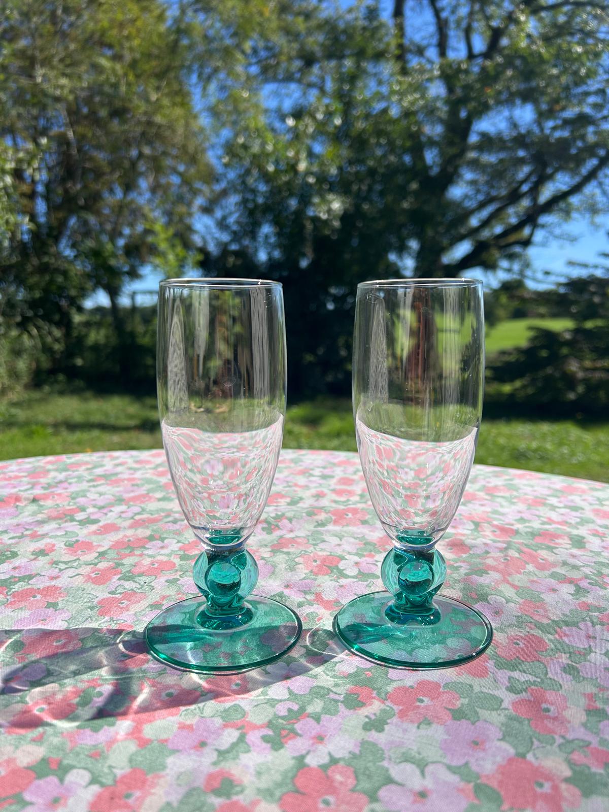 the champagne glasses