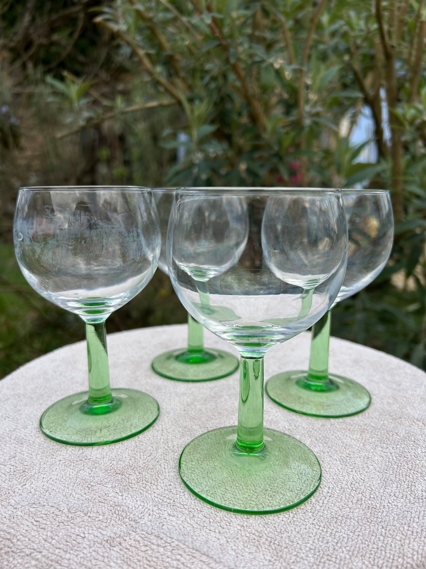 the small green glasses